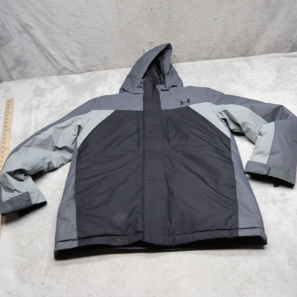 Under Armour Jacket Boys Large Black Insulated ColdGear Removable Liner 3in1